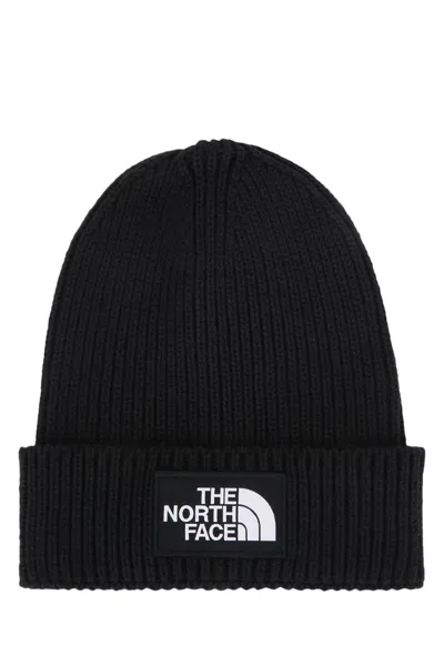 The North Face Kids Tnf Logo Box Cuffed Beanie In Black&white