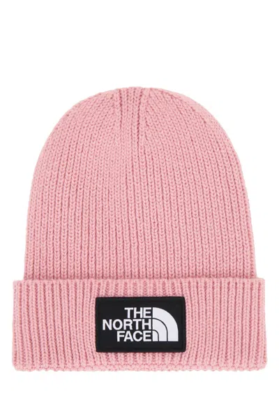 The North Face Kids Tnf Logo Box Cuffed Beanie In Pink&black