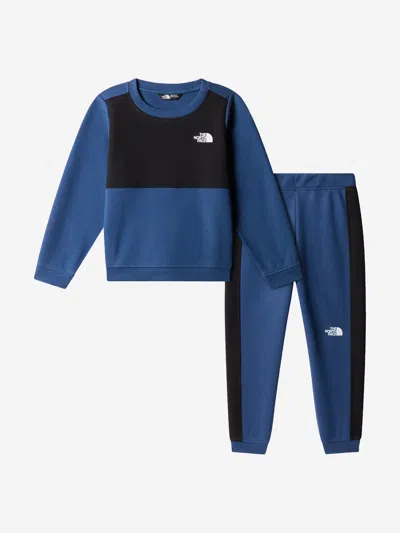 The North Face Logo-embroidered Two-tone Tracksuit In Blue