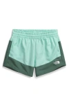 The North Face Kids' Water Repellent Class V Pathfinder Pull-on Shorts In Bright Foam Topo/duck Green
