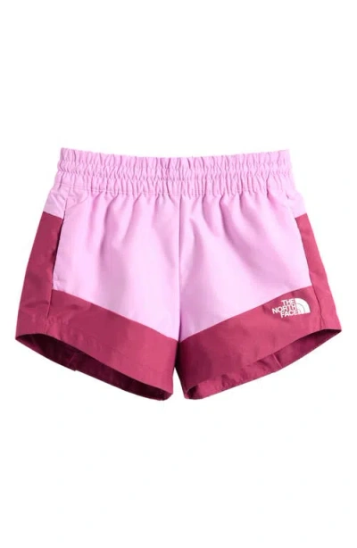The North Face Kids' Water Repellent Class V Pathfinder Pull-on Shorts In Cyber Pink Tnf Topo/berry