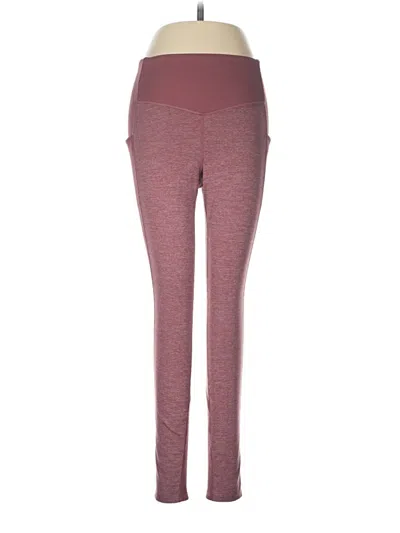 Pre-owned The North Face Leggings In Burgundy