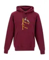 The North Face Letter Hooded Sweater In Red