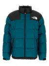 The North Face Mens Lhotse Brand-embroidery Regular-fit Shell-down Jacket Midnight Petrol Xl In Blue