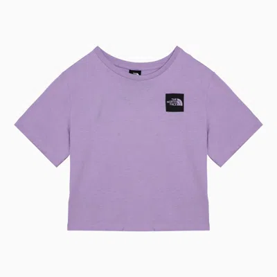THE NORTH FACE THE NORTH FACE LILAC COTTON CROPPED T SHIRT WITH LOGO