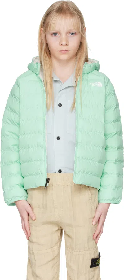 The North Face Little Kids Green Perrito Hooded Reversible Jacket In 6ei Bright Foam