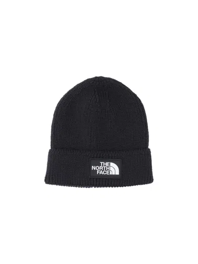 The North Face Logo Beanie In Black