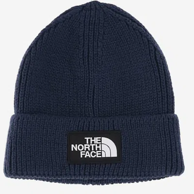 The North Face Logo Beanie In Blue