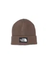 The North Face Logo Beanie In Brown