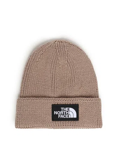 The North Face Logo Beanie In Gray