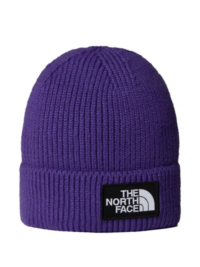 The North Face Logo Box Beanie Hat In Purple