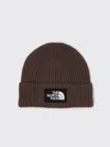 The North Face Logo Box Cuffed Beanie In Brown