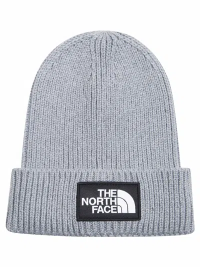 The North Face Logo Box Cuffed Beanie In Grigio