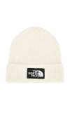 The North Face Logo Box Cuffed Beanie In Neutral
