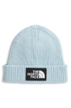 The North Face Logo Box Cuffed Recycled Beanie In Burgundy