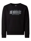 The North Face Boys Reflective Logo Relaxed Sweatshirt In Black
