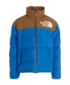 The North Face Logo Down Jacket In Blue