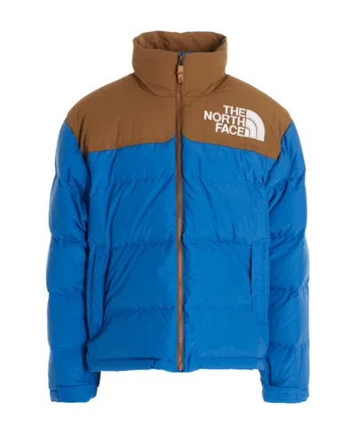 The North Face Logo Down Jacket In Blue