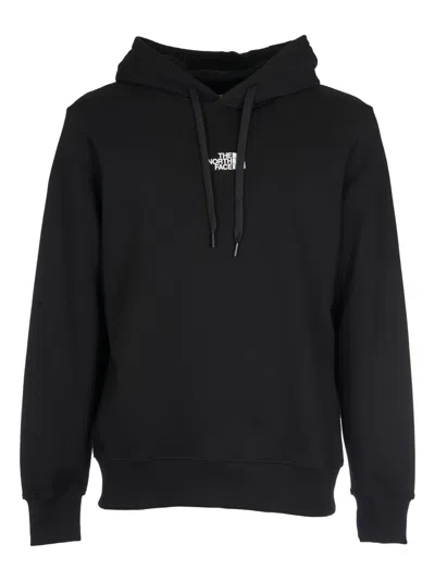 The North Face Logo Drawstringed Hoodie In Black