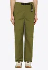The North Face Stretch Fabric Pants With Integrated Belt And Drawstring Hem In Green