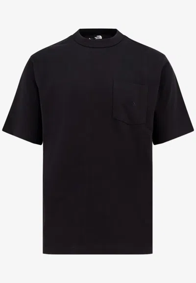 The North Face Logo Embroidered Crewneck T-shirt In Black