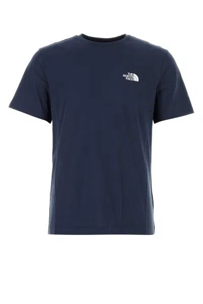 The North Face Logo Embroidered Crewneck T-shirt In Navy