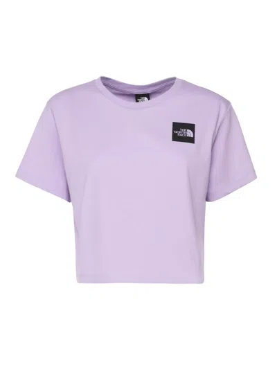 The North Face Logo Embroidered Cropped T In Purple