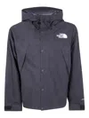 The North Face Logo-embroidered Hooded Jacket In Blue