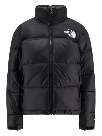 The North Face Logo-embroidered Puffer Jacket In Black