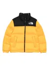 The North Face Logo-embroidered Puffer Jacket In Yellow