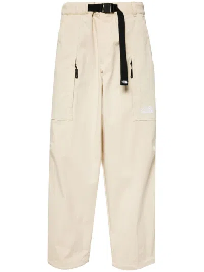 The North Face Logo-embroidered Trousers In Gravel