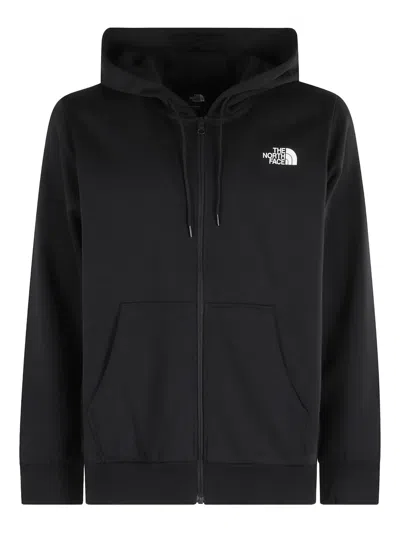 The North Face Logo-embroidered Zip-fastening Hoodie In Black