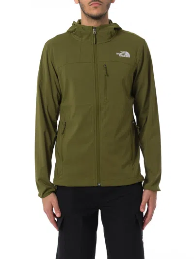 The North Face Logo Embroidered Zip In Green