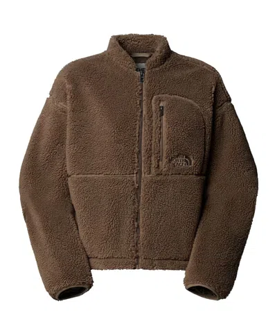 The North Face Logo-embroidered Zipped Jacket In Brown