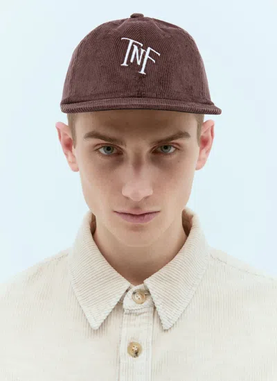 The North Face Logo Embroidery Corduroy Baseball Cap In Brown