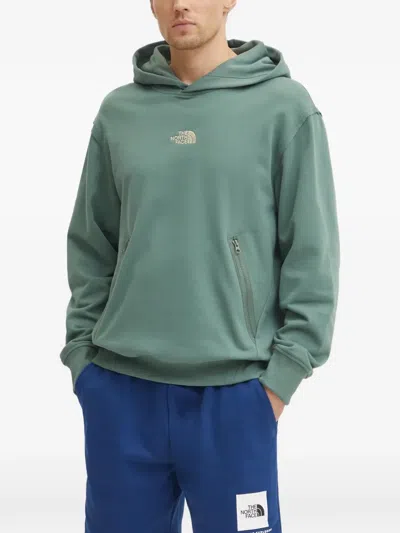 The North Face Logo-embroidery Hoodie In Green