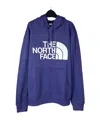 The North Face Logo-print Long-sleeve Hoodie In Blue