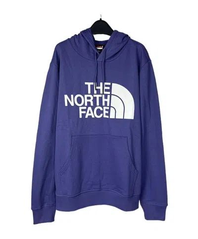 The North Face Logo-print Long-sleeve Hoodie In Blue