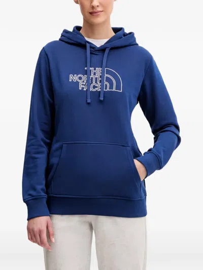 The North Face Logo Hooded Sweatshirt In Blue