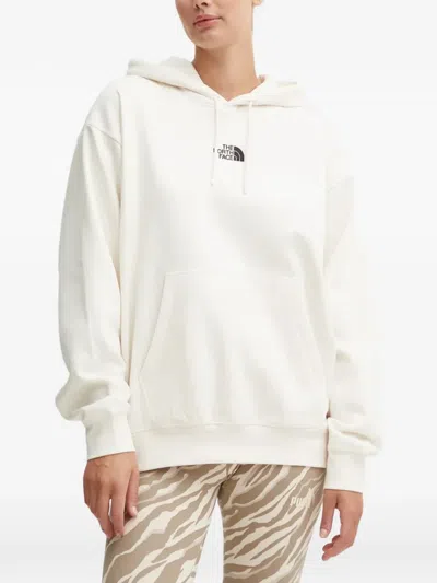 The North Face Logo Hooded Sweatshirt In White