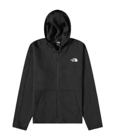 The North Face Logo Hooded Zipper Jacket In Black