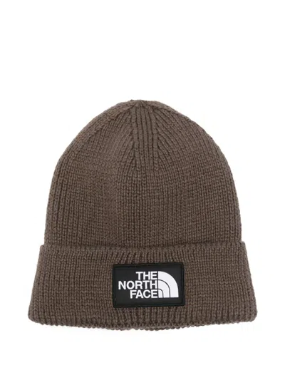The North Face Logo-patch Beanie In Brown