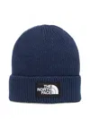 The North Face Logo-patch Cuffed Beanie In Blue