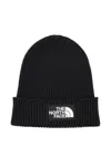 The North Face Logo-patch Ribbed Beanie In Black
