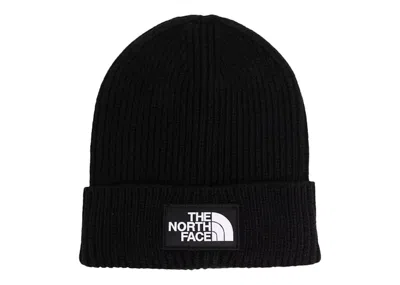 Pre-owned The North Face Logo Patch Ribbed Beanie In Black