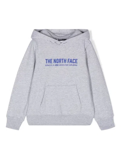 The North Face Kids' Logo-print Cotton Hoodie In Grey