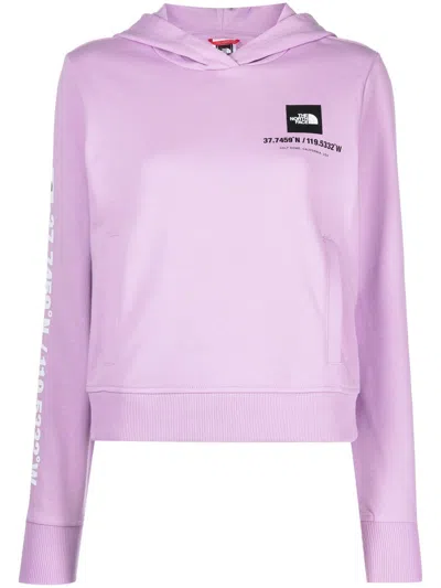 The North Face Logo-print Cropped Hoodie In Violett