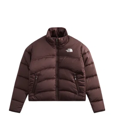 THE NORTH FACE LOGO-PRINT HIGH-NECK PADDED JACKET