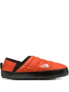 The North Face Quilted Round Toe Sneakers With Rubber Sole In Orange