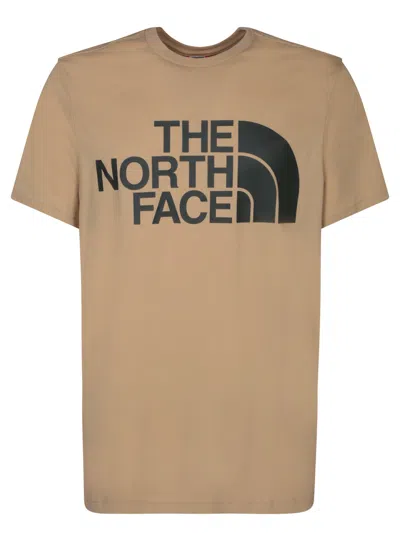The North Face Logo Print T-shirt Beige In Brown